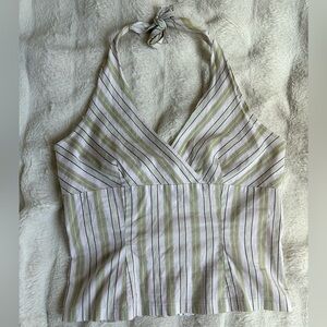 Striped Y2k Halter Top